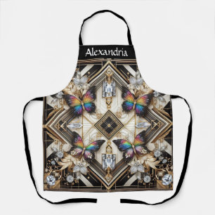 Rainbow Butterfly Art Deco Art Nouveau Apron