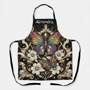 Rainbow Butterfly Art Deco Art Nouveau Apron