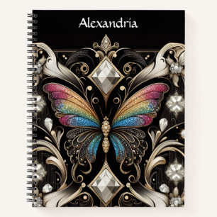 Rainbow Butterfly Art Deco Notebook