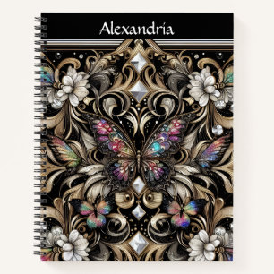 Rainbow Butterfly Art Deco Notebook
