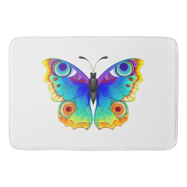 Rainbow butterfly  bath mat (Front)