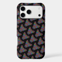 Rainbow Butterfly (black) - iPhone Case