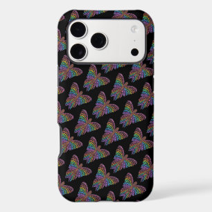 Rainbow Butterfly (black) - iPhone Case