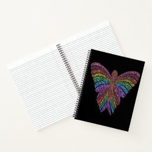 Rainbow Butterfly (black) - Notebook