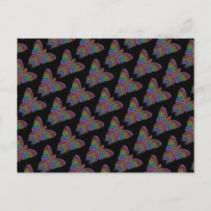 Rainbow Butterfly (black pattern) - Postcard