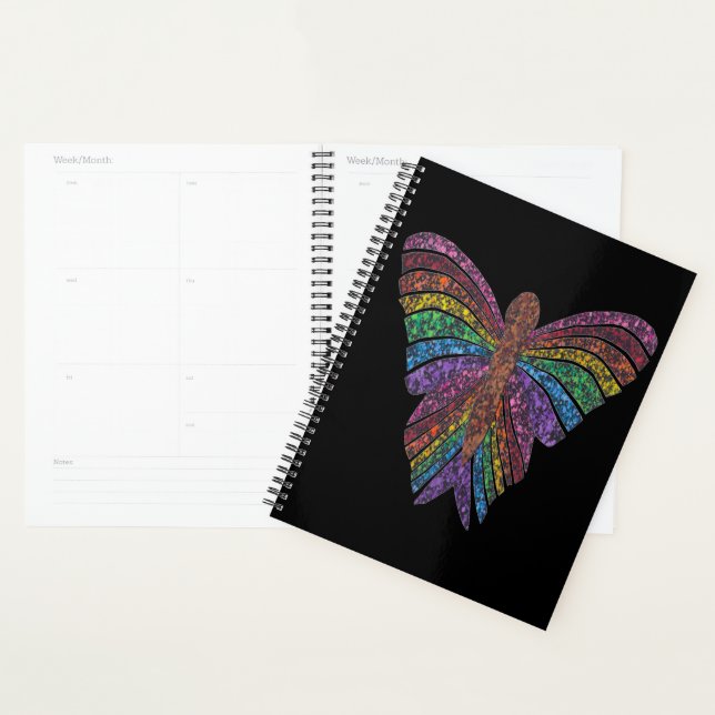 Rainbow Butterfly (black) - Planner (Display)