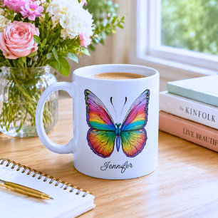 Rainbow Butterfly  Coffee Mug