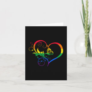 Rainbow Butterfly Heart Neurodiversity Autism Lgbt Card