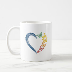 Rainbow Butterfly Heart Vintage Engraving Design_1 Coffee Mug