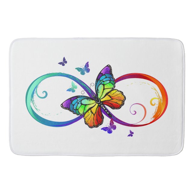 Rainbow butterfly infinity bath mat (Front)