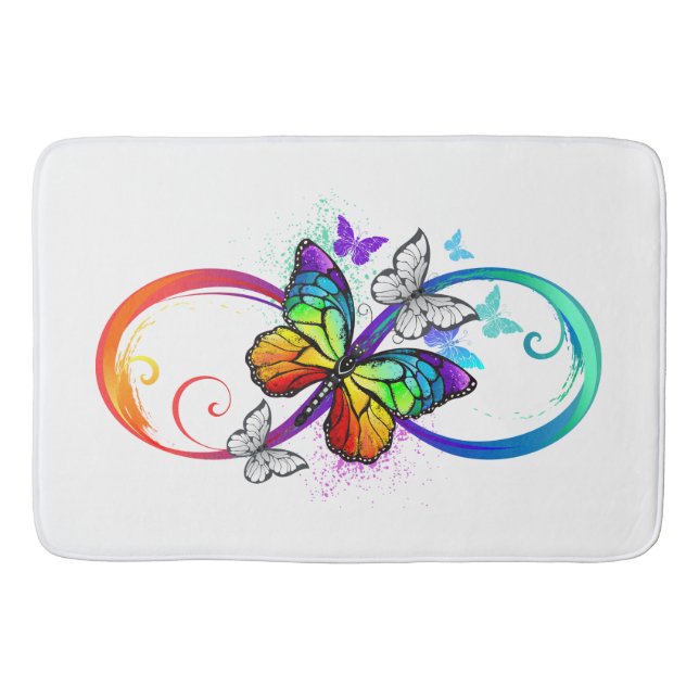 Rainbow butterfly infinity bath mat (Front)