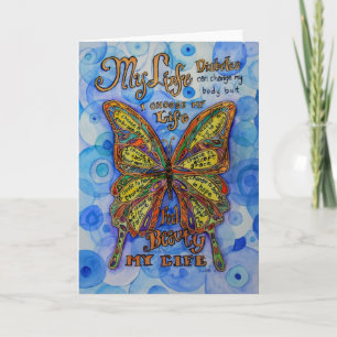 Rainbow Butterfly Inspirational Diabetes Cards