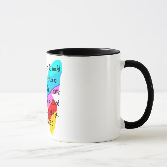 RAINBOW BUTTERFLY JOHN 3:16 DESIGN MUG (Right)