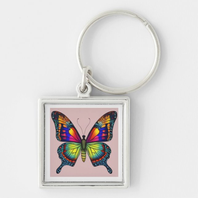 Rainbow butterfly key ring (Front)