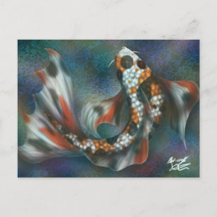 Rainbow Butterfly Koi Postcard