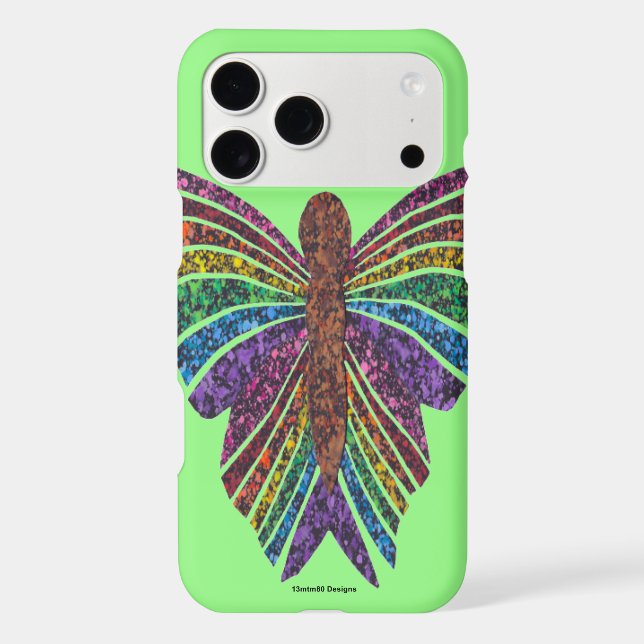 Rainbow Butterfly (light green) - iPhone Case (Back)