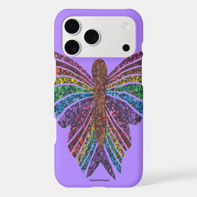 Rainbow Butterfly (light purple) - iPhone Case (Back)
