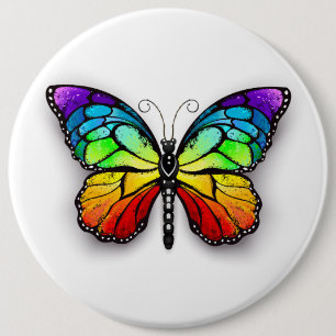 Rainbow butterfly Monarch 6 Cm Round Badge