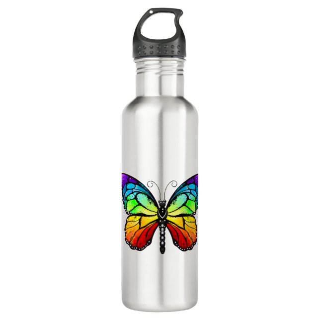 Rainbow butterfly Monarch 710 Ml Water Bottle (Front)