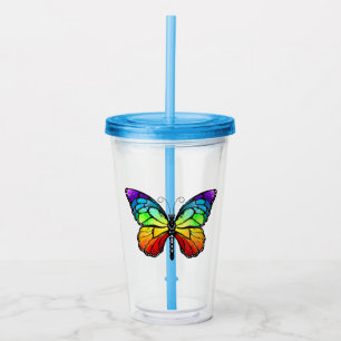 Rainbow butterfly Monarch Acrylic Tumbler