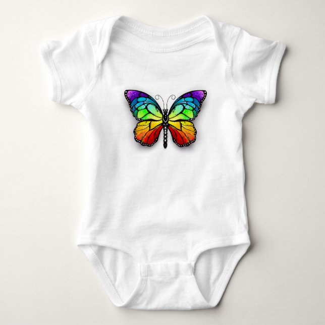 Rainbow butterfly Monarch Baby Bodysuit (Front)
