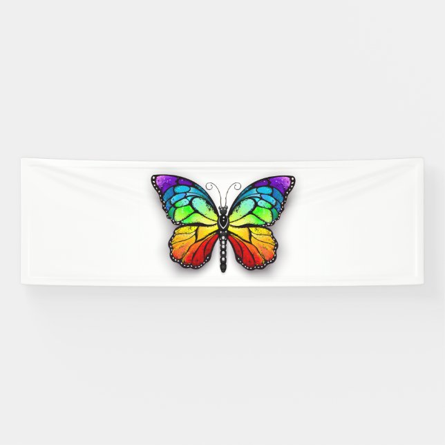 Rainbow butterfly Monarch Banner (Horizontal)