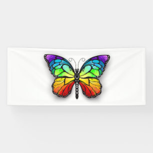 Rainbow butterfly Monarch Banner