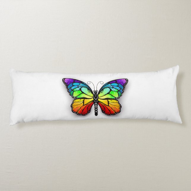 Rainbow butterfly Monarch Body Cushion (Back)
