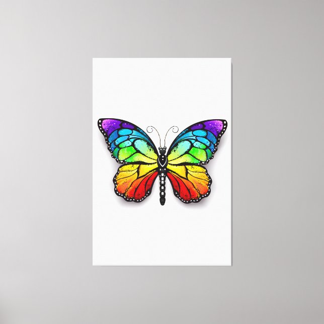 Rainbow butterfly Monarch Canvas Print (Front)