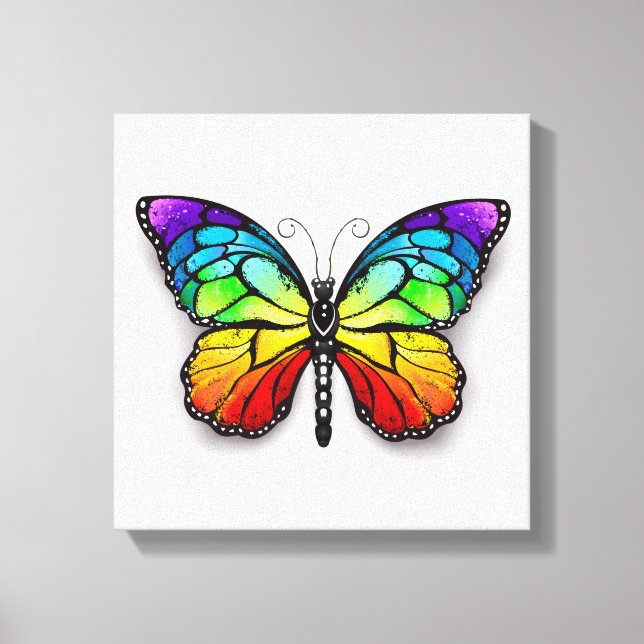 Rainbow butterfly Monarch Canvas Print (Front)