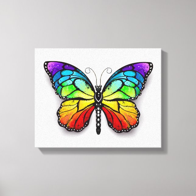 Rainbow butterfly Monarch Canvas Print (Front)