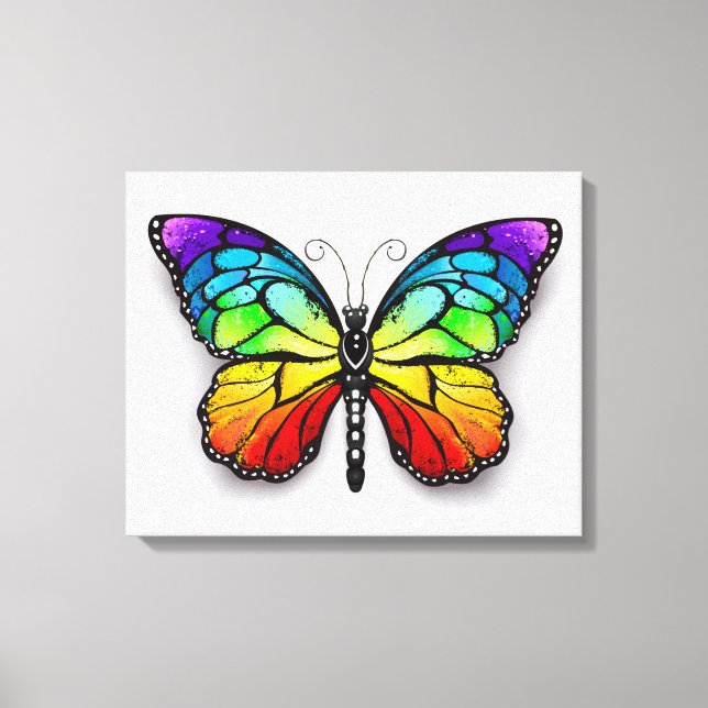 Rainbow butterfly Monarch Canvas Print (Front)