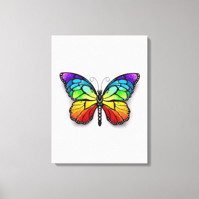 Rainbow butterfly Monarch Canvas Print (Front)