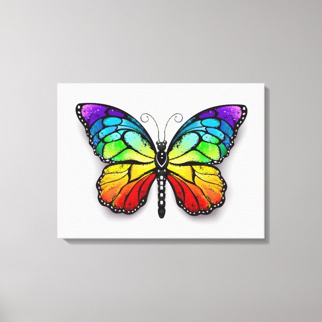 Rainbow butterfly Monarch Canvas Print (Front)