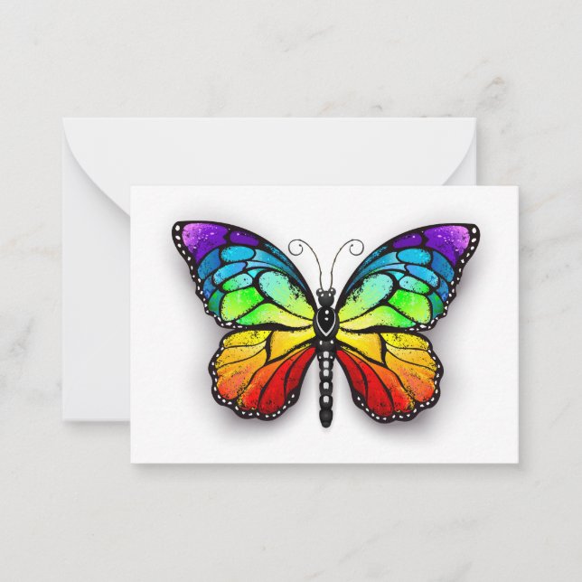 Rainbow butterfly Monarch Card (Front)