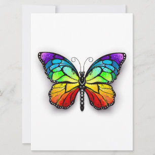 Rainbow butterfly Monarch Card