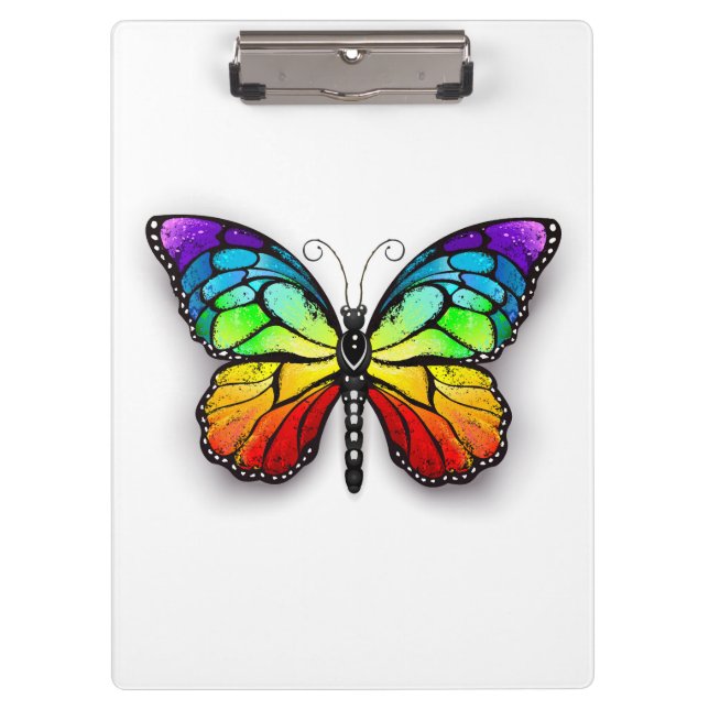 Rainbow butterfly Monarch Clipboard (Front)