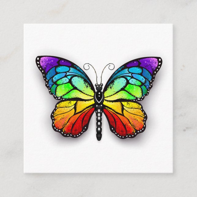 Rainbow butterfly Monarch Enclosure Card (Front)
