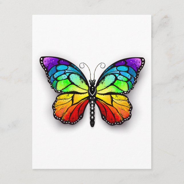 Rainbow butterfly Monarch Enclosure Card (Front)