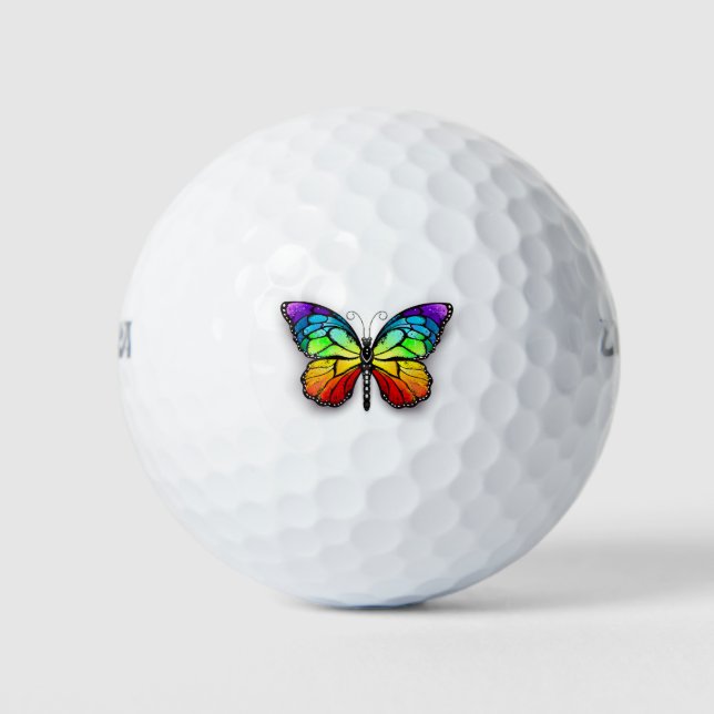 Rainbow butterfly Monarch Golf Balls (Front)