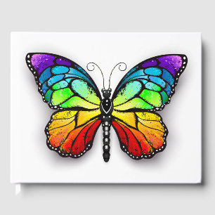 Rainbow butterfly Monarch Guest Book