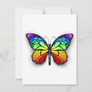 Rainbow butterfly Monarch Holiday Card