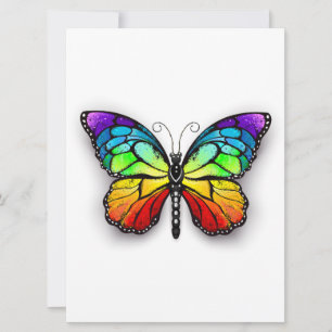 Rainbow butterfly Monarch Invitation