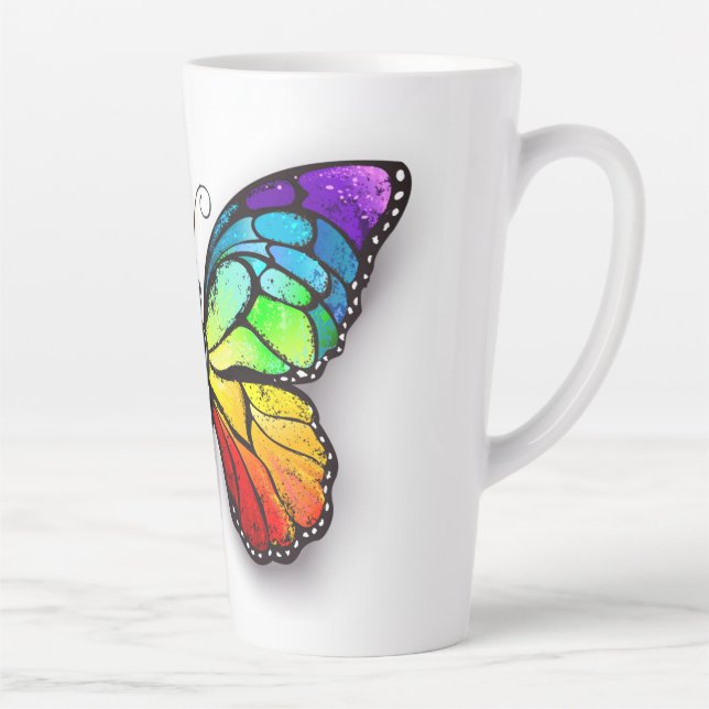 Rainbow butterfly Monarch Latte Mug (Right)