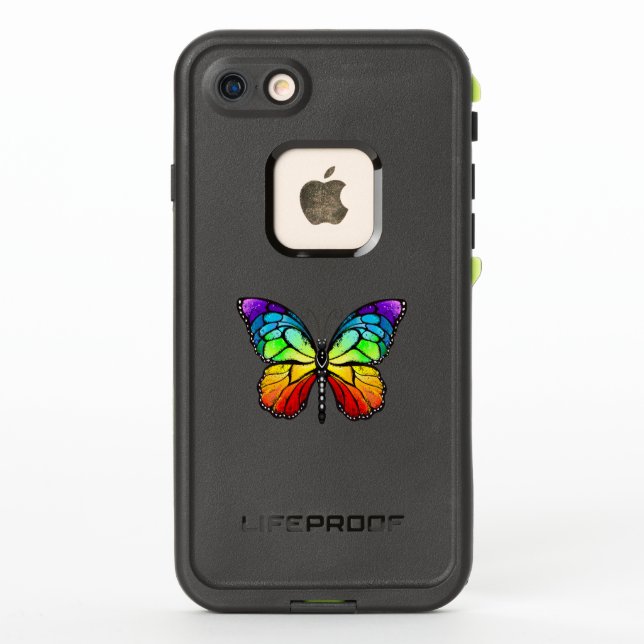 Rainbow butterfly Monarch LifeProof iPhone Case (Back)