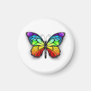 Rainbow butterfly Monarch Magnet