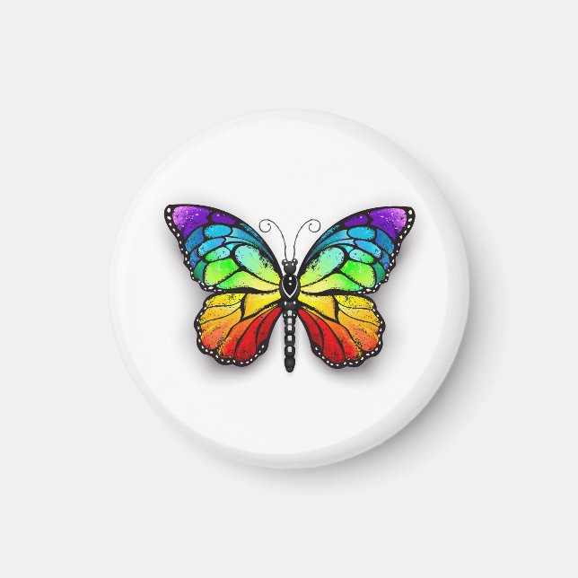 Rainbow butterfly Monarch Magnet (Front)