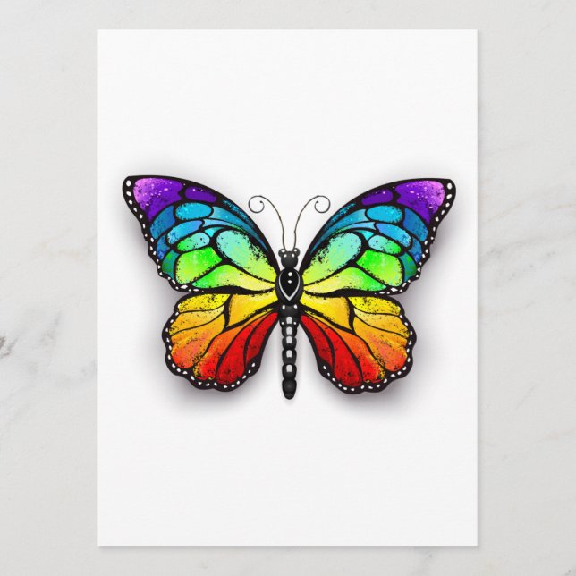 Rainbow butterfly Monarch Menu (Front)