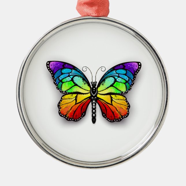 Rainbow butterfly Monarch Metal Tree Decoration (Front)