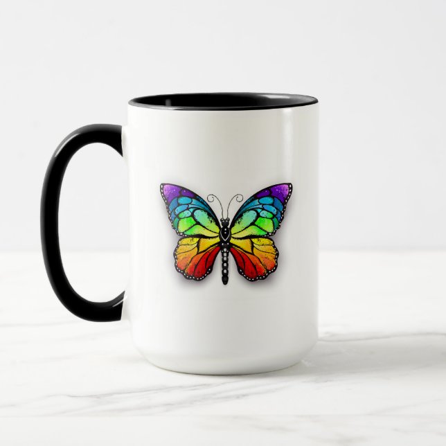 Rainbow butterfly Monarch Mug (Left)